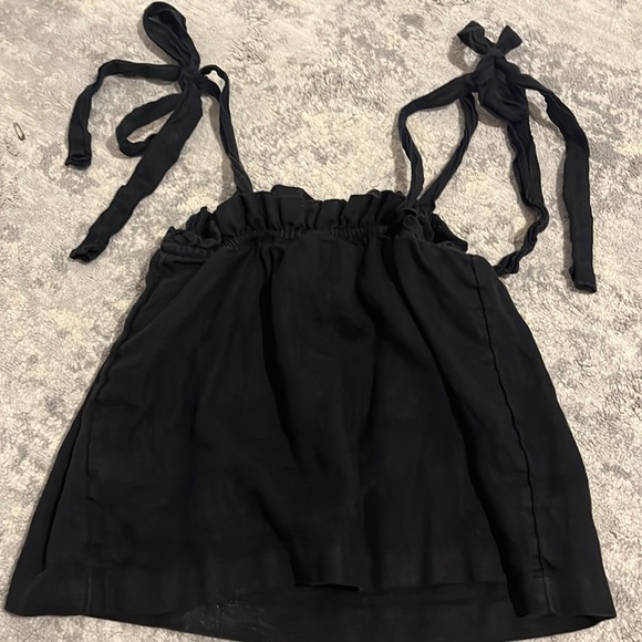 crop bow tie shoulder tank top